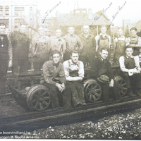 Veertien arbeiders van de Regal Train Control Gang. Atkinson (Illinois)